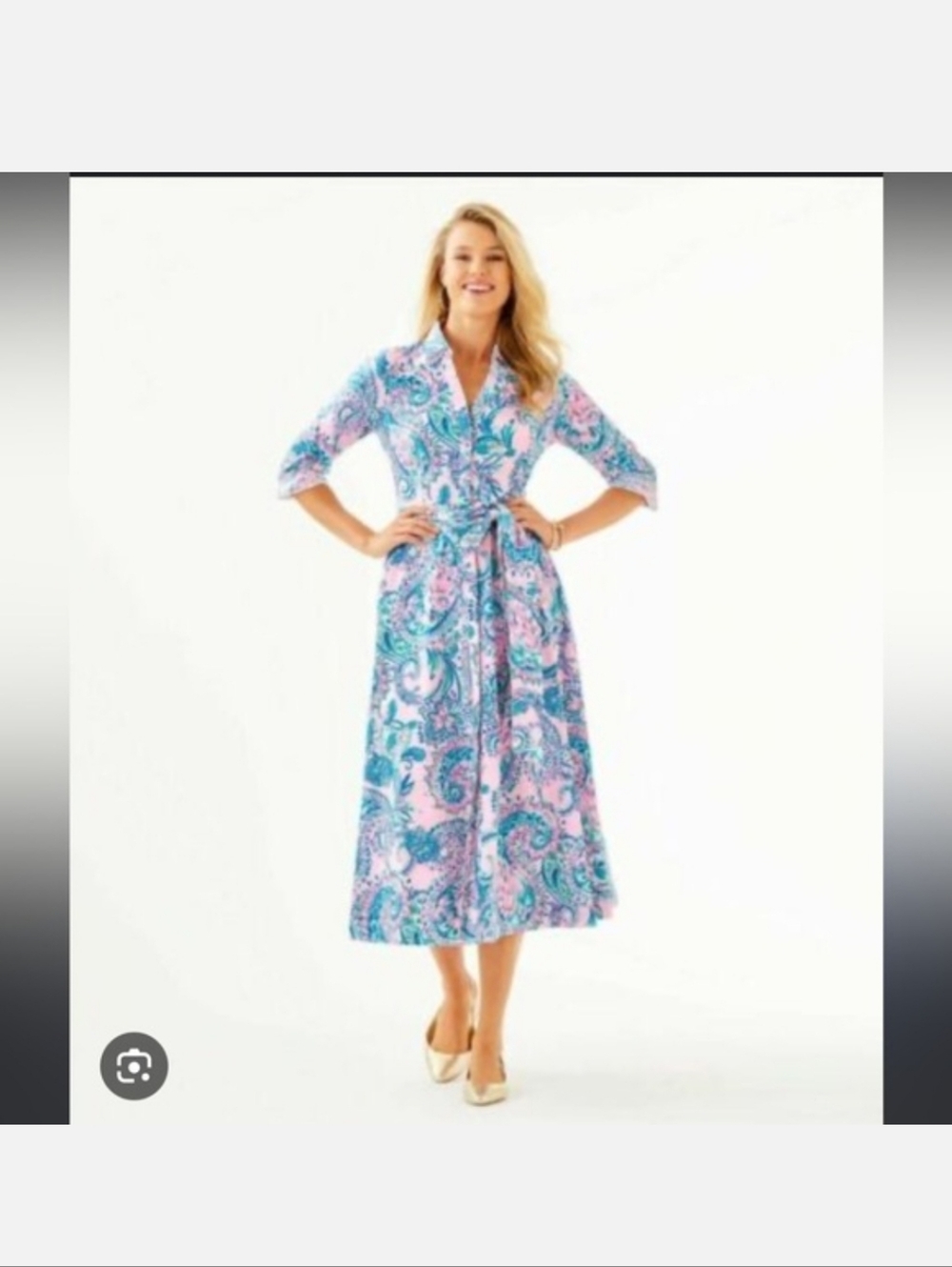 Lilly Pulitzer High Tide Mira Shirt Dress Size 6 - Picture 10 of 12